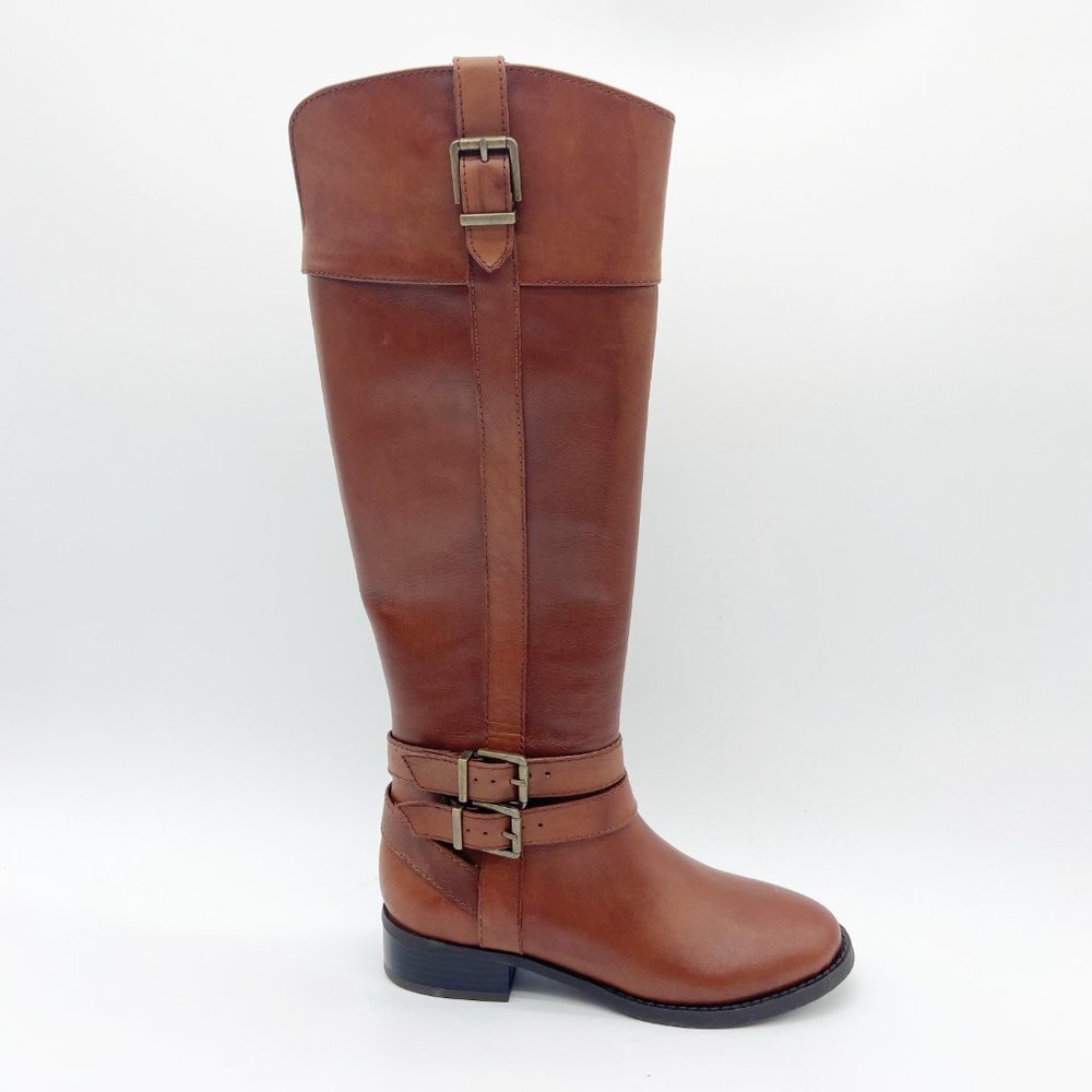 INC International Concepts Womens Frankii Cognac Leather Riding Boots 5 M